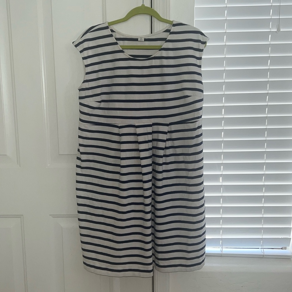 Blue and white striped maternity dress - XL